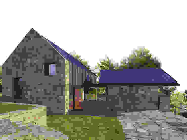 Davide Domingues Arquitecto Case in stile rustico Granito Metallizzato/Argento