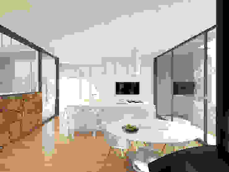 Davide Domingues Arquitecto Sala da pranzo in stile rustico