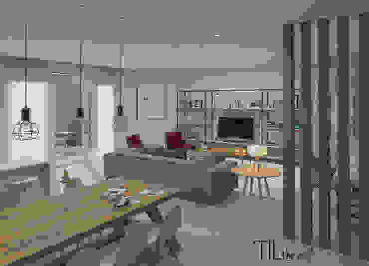 Scandinavian style living room by Lagom studio Scandinavian Concrete