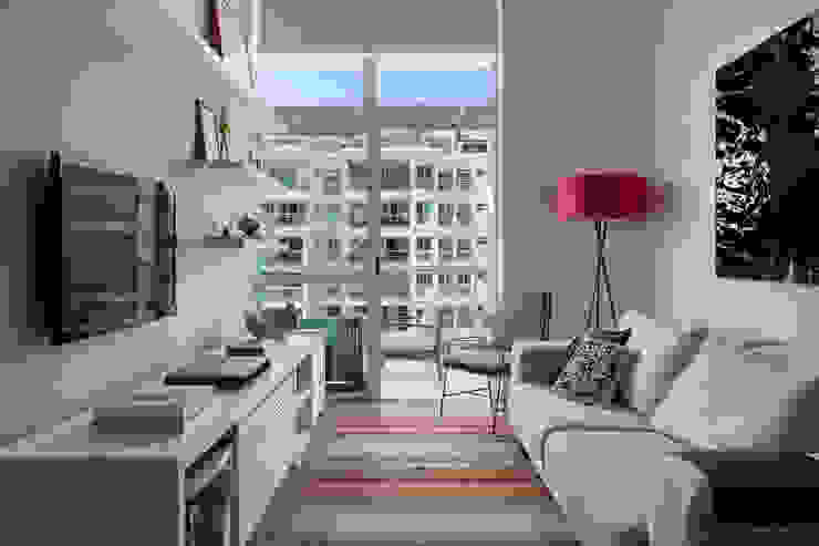 Apartamento Cool, Carolina Mendonça Projetos de Arquitetura e Interiores LTDA Carolina Mendonça Projetos de Arquitetura e Interiores LTDA Гостиная в стиле модерн