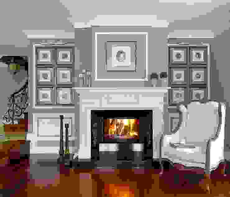 fireplace in the living room ARKITEX INTERIORS SalasChimeneas y accesorios Caliza Gris