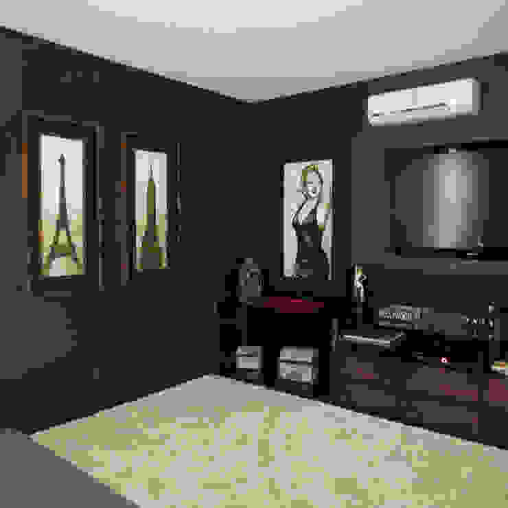 Lu Andreolla Arquitetura 모던스타일 미디어 룸