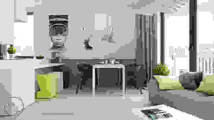 OGRODOWA, KAEL Architekci KAEL Architekci Minimalist dining room Concrete Grey