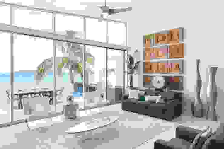 Imativa Arquitectos 모던스타일 거실 유리 화이트