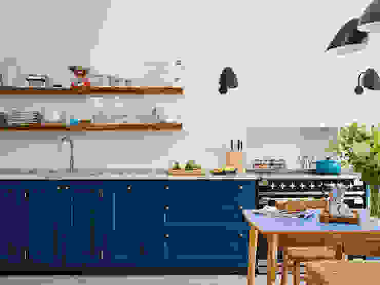 Light Filled Traditional Kitchen Holloways of Ludlow Bespoke Kitchens & Cabinetry Classic style kitchen Wood Blue