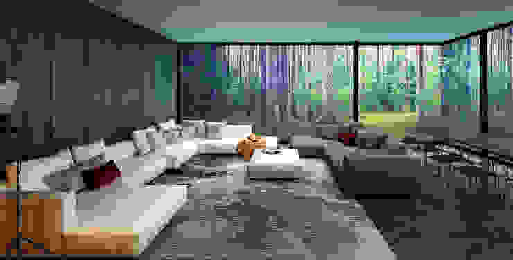 ALEXANDER ZHIDKOV ARCHITECT Minimalist living room