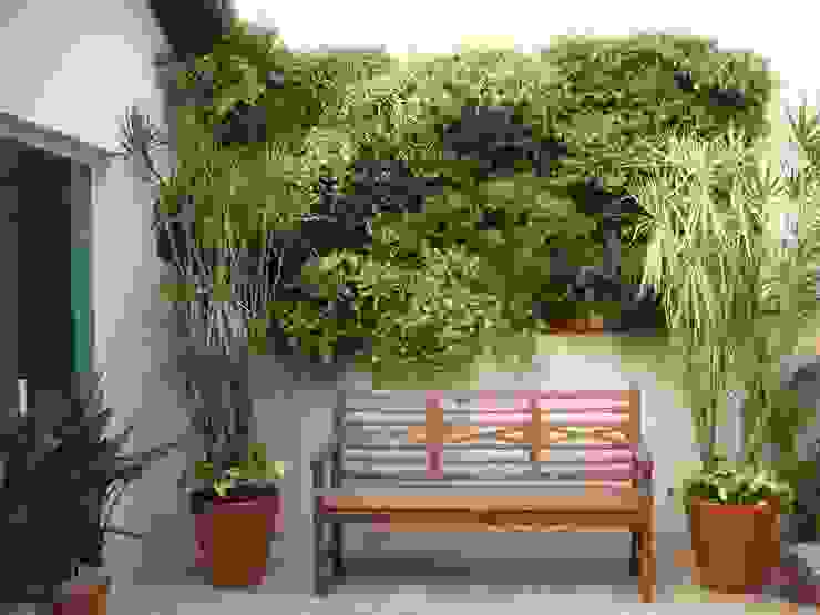 Jardim Vertical Greice Peralta Jardins tropicais Plantar,Banco ao ar livre,Mobiliário,Vaso de flores,Madeira,Retângulo,Móveis de exterior,Grama,Planta de casa,Banco de sentar