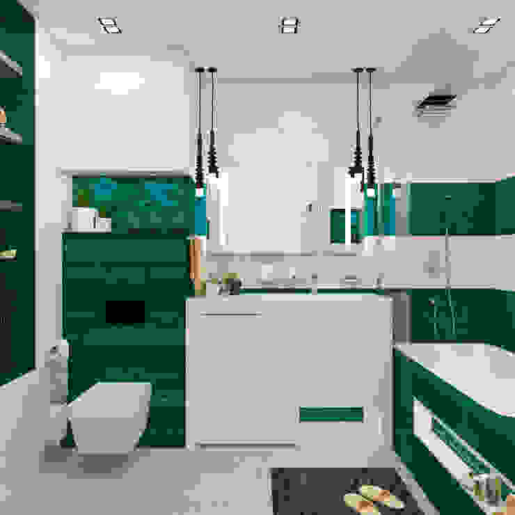 Ванная комната "Green & white", Студия дизайна Дарьи Одарюк Студия дизайна Дарьи Одарюк Eclectic style bathroom Multicolored
