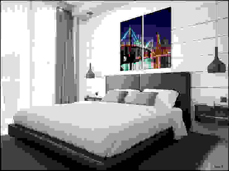 RENDERING 3D – LUXURY RESIDENCE 2P COSTRUZIONI srl Camera da letto moderna