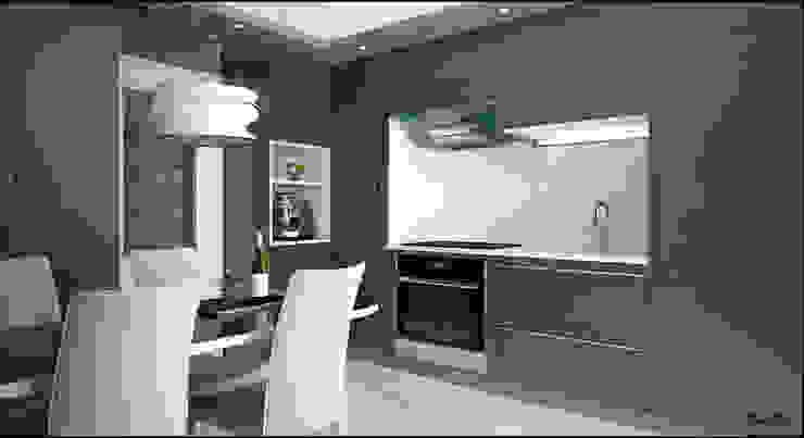 RENDERING 3D – LUXURY RESIDENCE 2P COSTRUZIONI srl Cucina moderna