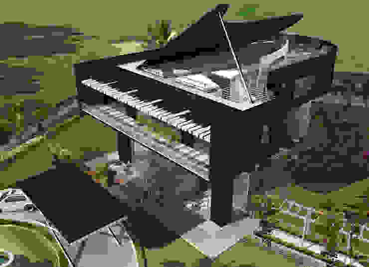 Proposed Musical residence at Chennai, Offcentered Architects Offcentered Architects Eclectic style houses Building,Property,Green,Plant,Piano,Musical instrument,Architecture,Keyboard,Urban design,Grass