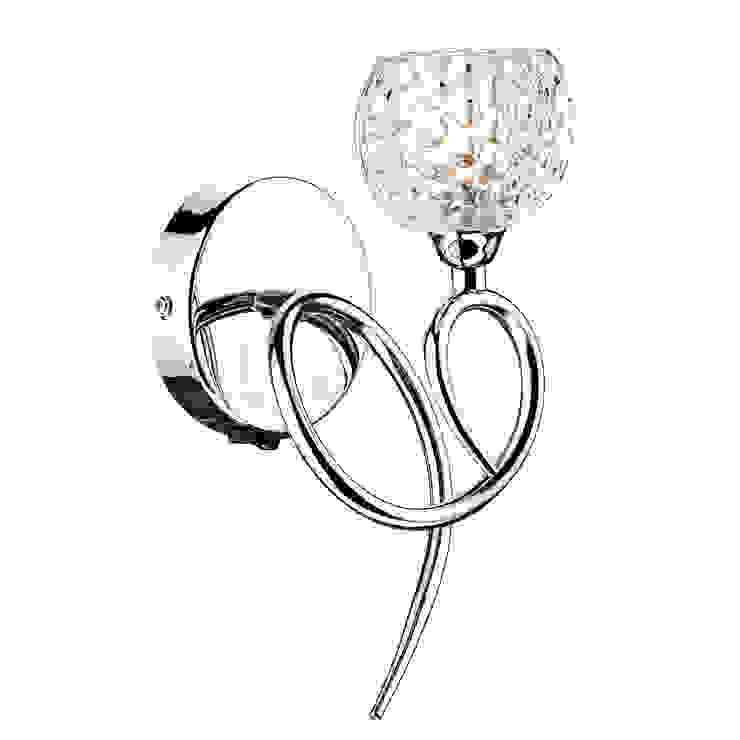 Single Chrome Wall Light Socket Store Moderne Wände & Böden Metallic/Silber