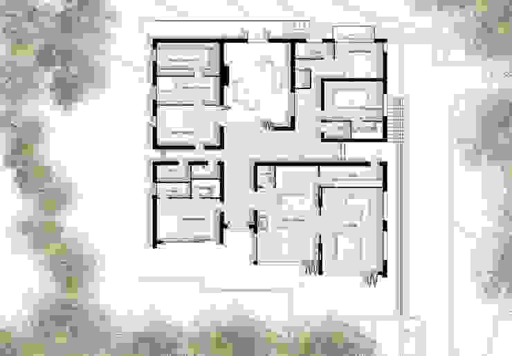 Ground Floor Plan Artform Architects غرفة المعيشة Sustainable,eco-house,Manchester,architects,Artform Architects,new build,bespoke house,open-plan living