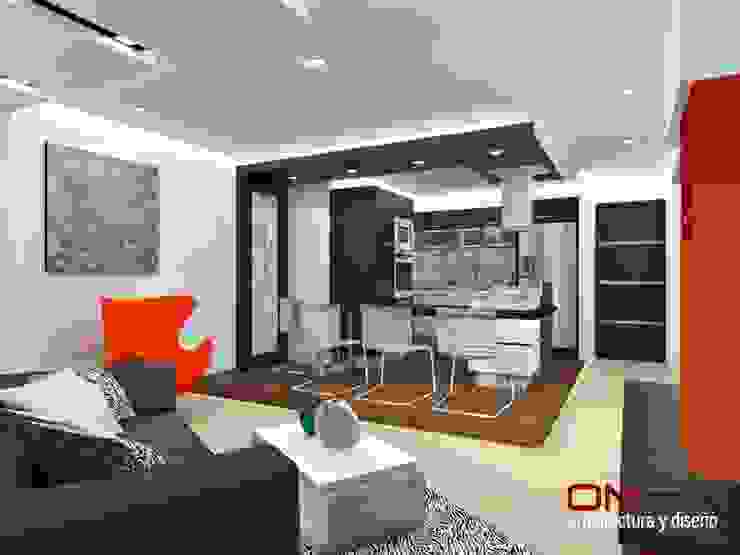 Diseño interior de sala y cocina, om-a arquitectura y diseño om-a arquitectura y diseño Kitchen