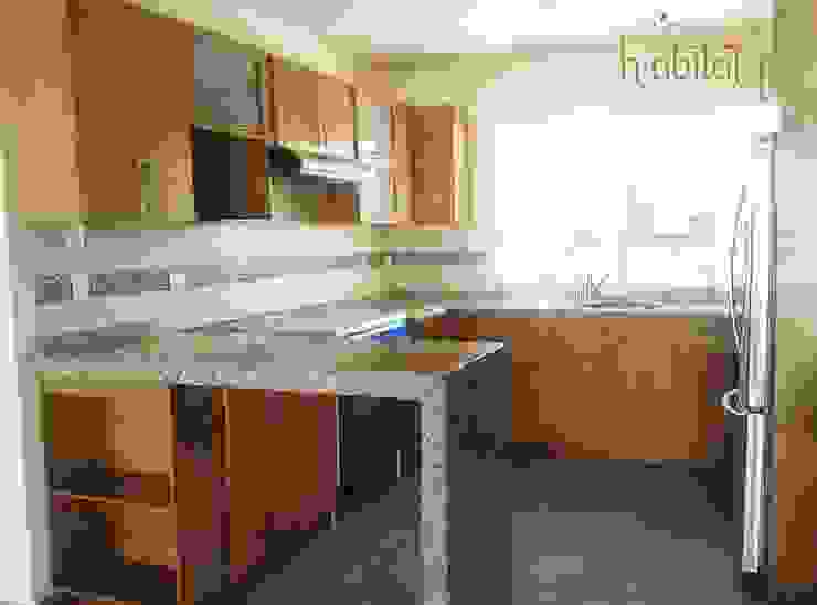 Cocina en Privanzas del Campestre, H-abitat Diseño & Interiores H-abitat Diseño & Interiores Modern kitchen Wood Wood effect