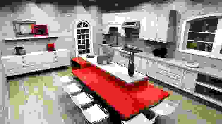 Cozinha Clássica Com Ar Campestre, MV Arquitetura e Design MV Arquitetura e Design Country style kitchen Bricks Red