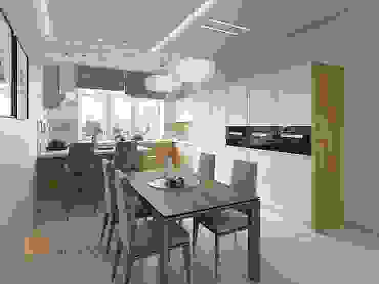 Интерьер дома в современном стиле, коттеджный поселок «Небо», 272 кв.м., Студия Павла Полынова Студия Павла Полынова Minimalist kitchen