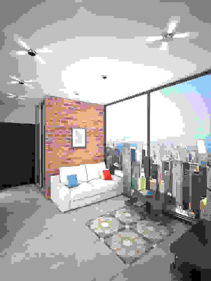 Дизайн студия Александра Скирды ВЕРСАЛЬПРОЕКТ Salas de estilo minimalista