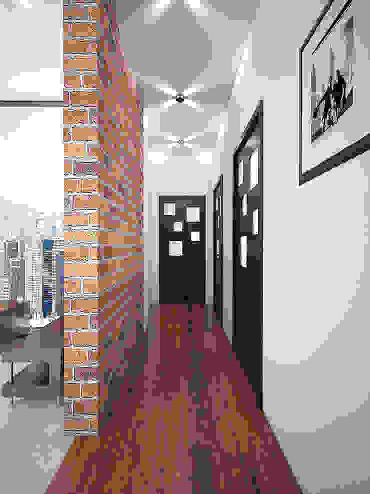 Дизайн студия Александра Скирды ВЕРСАЛЬПРОЕКТ Pasillos, vestíbulos y escaleras de estilo minimalista