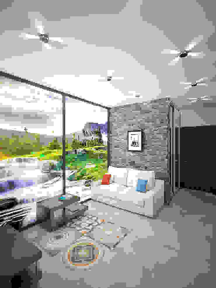 Дизайн студия Александра Скирды ВЕРСАЛЬПРОЕКТ Salas de estilo minimalista