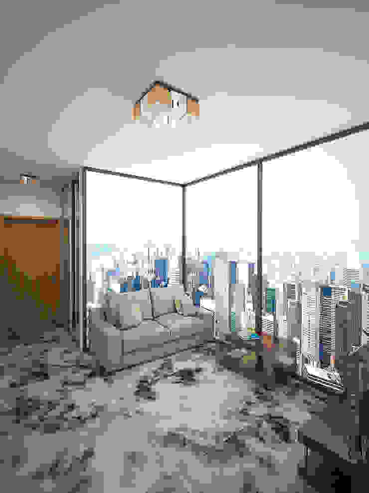 Дизайн студия Александра Скирды ВЕРСАЛЬПРОЕКТ Salas de estilo minimalista