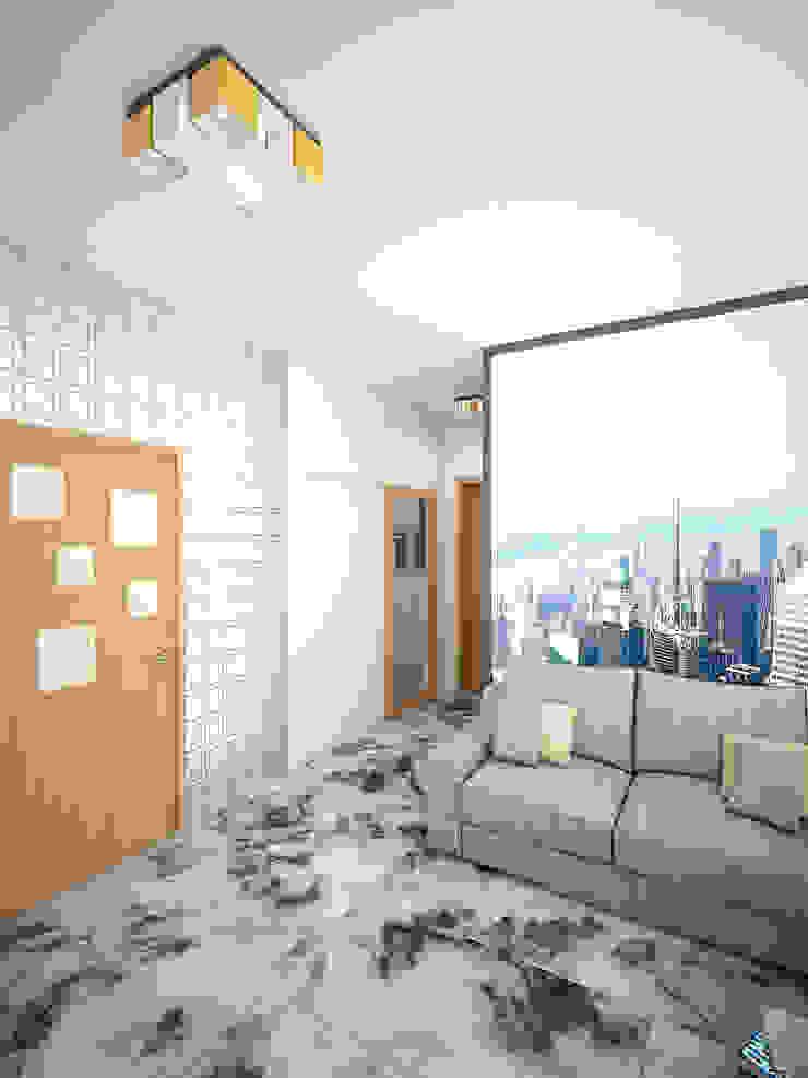 Дизайн студия Александра Скирды ВЕРСАЛЬПРОЕКТ Salas de estilo minimalista