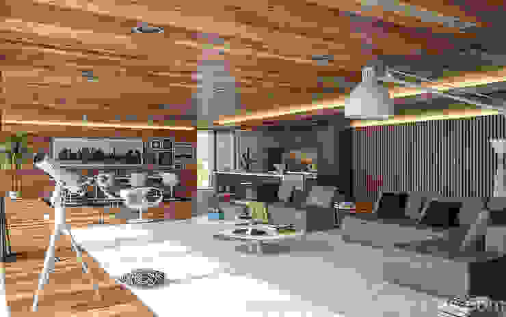 House by River side โดย Matos Architects โมเดิร์น ไม้จริง Multicolored