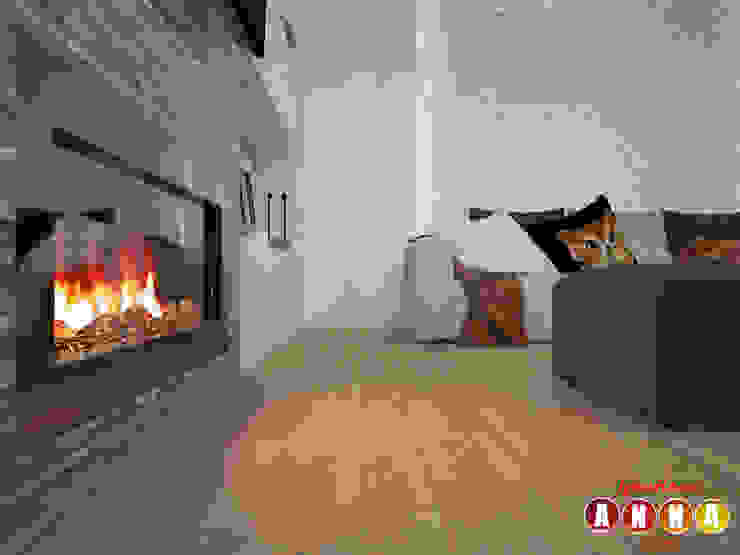Мятное настроение Дизайн-студия Анны Игнатьевой Гостиная в скандинавском стиле Белый