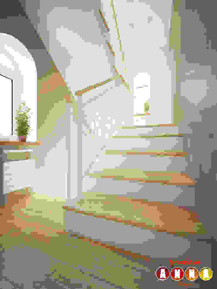 Мятное настроение Дизайн-студия Анны Игнатьевой Коридор, прихожая и лестница в скандинавском стиле Белый