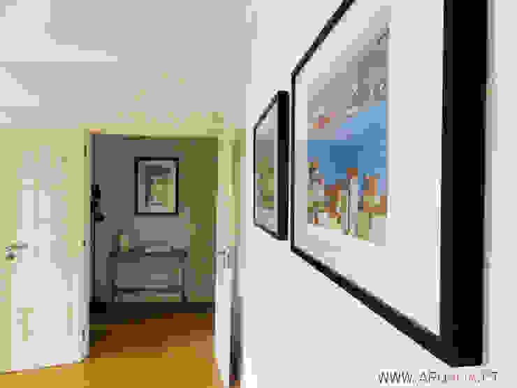 Casa Amélia Rey ARQAMA - Arquitetura e Design Lda Corredores, halls e escadas escandinavos Madeira Branco