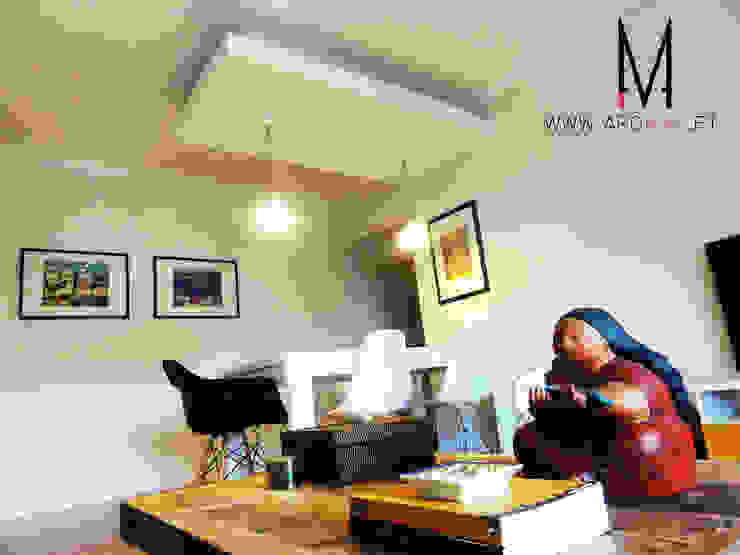 Casa Amélia Rey Salas de estar escandinavas por ARQAMA - Arquitetura e Design Lda Escandinavo Madeira Acabamento em madeira