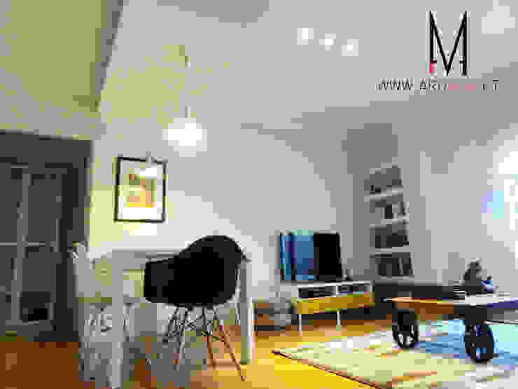 Casa Amélia Rey Salas de estar escandinavas por ARQAMA - Arquitetura e Design Lda Escandinavo Madeira Acabamento em madeira