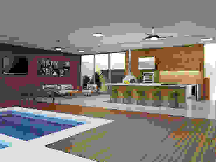 Espaço Gourmet Varandas, alpendres e terraços modernos por Lozí - Projeto e Obra Moderno