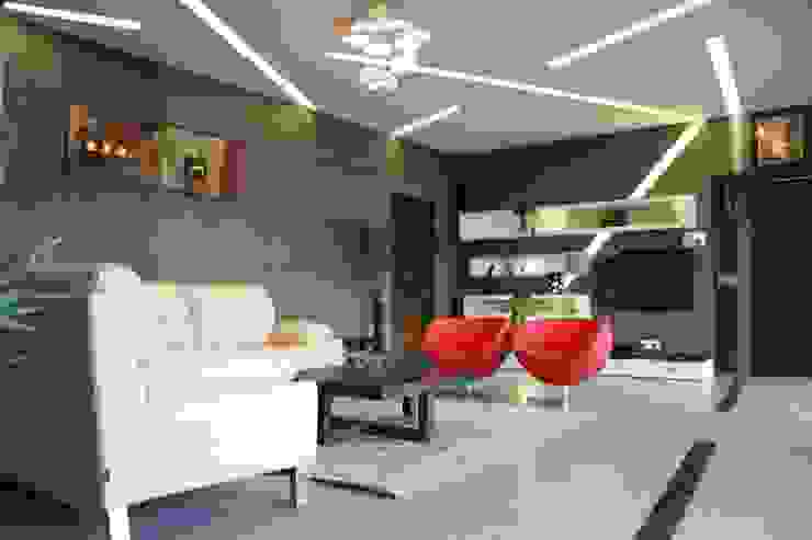 pent house for Mr. Jahagirdar At nanded 4th axis design studio Modern living room