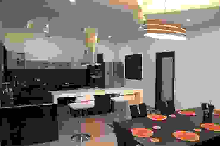 pent house for Mr. Jahagirdar At nanded 4th axis design studio Modern kitchen