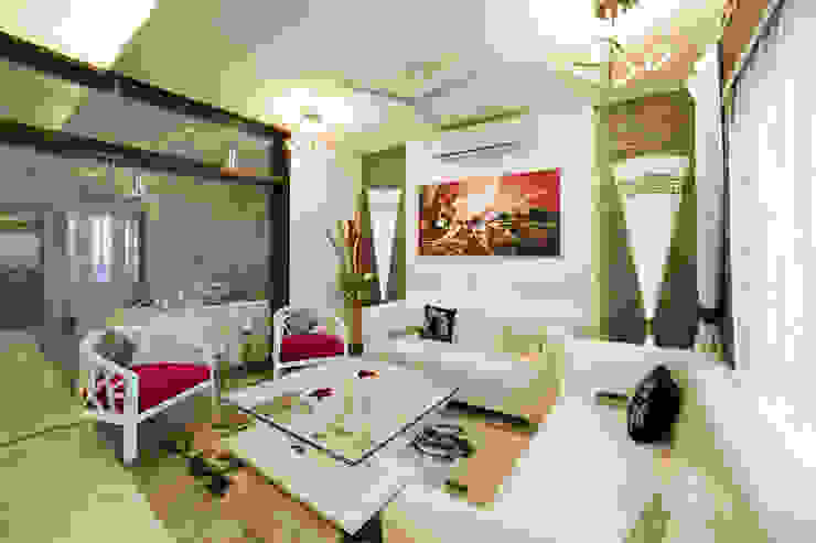 SADHWANI BUNGALOW, 1 Square Designs 1 Square Designs Modern living room Marble White