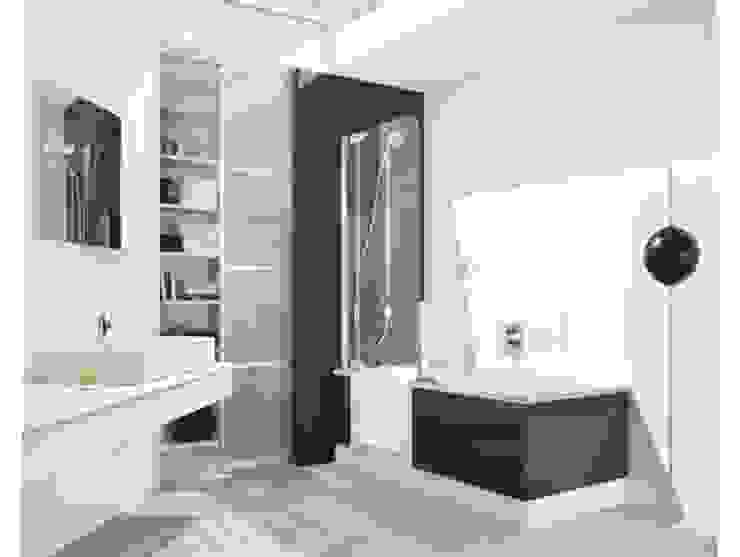 Badewanne mit Tür und fugenlose Wände Bad Campioni Moderne Badezimmer