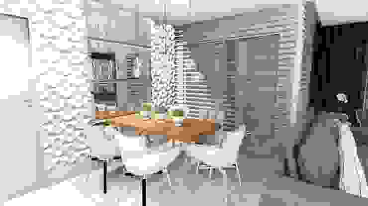 Apartamento compacto, moderno e clean, Studio² Studio² Modern dining room Wood effect