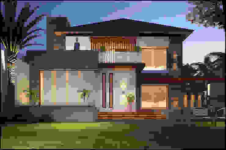 Mr. Pardeep Pixel Works Tropical style houses Plant,Building,Sky,Property,Window,House,Tree,Door,Architecture,Residential area