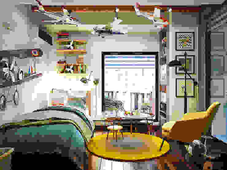 Детская комната в стиле авиа для юного летчика Студия дизайна ROMANIUK DESIGN Детская комната в стиле лофт Коричневый