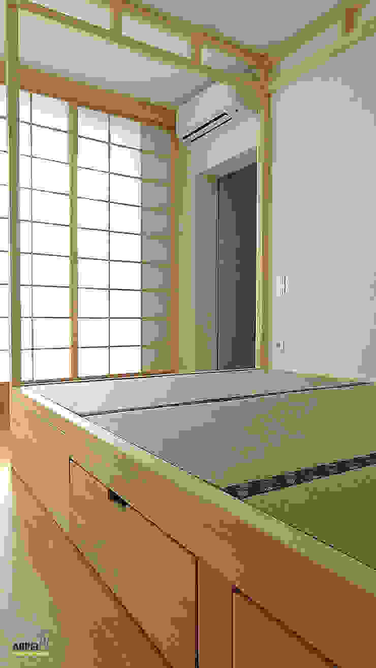 Letto a baldacchino con Tatami e cassetti Arpel Camera da letto in stile asiatico Legno massello letto,letti,letto a baldacchino,legno,tatami,futon