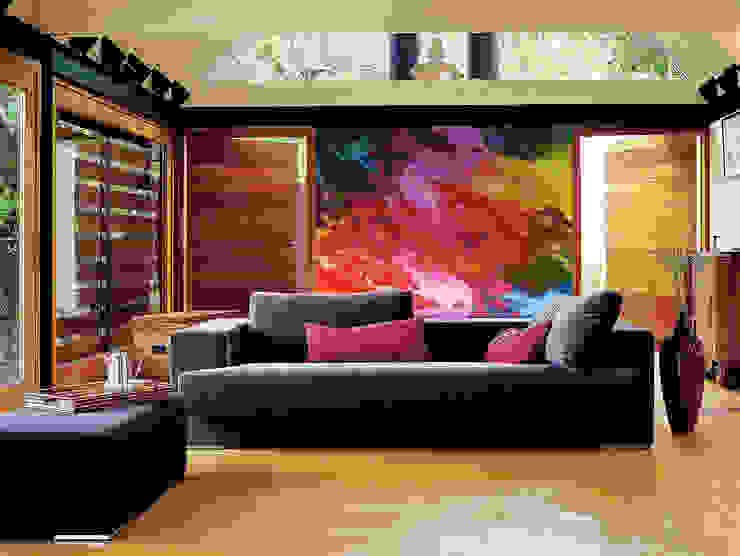 Living room idea Pixers Modern Living Room art,color,wall mural,wood,wallpaper