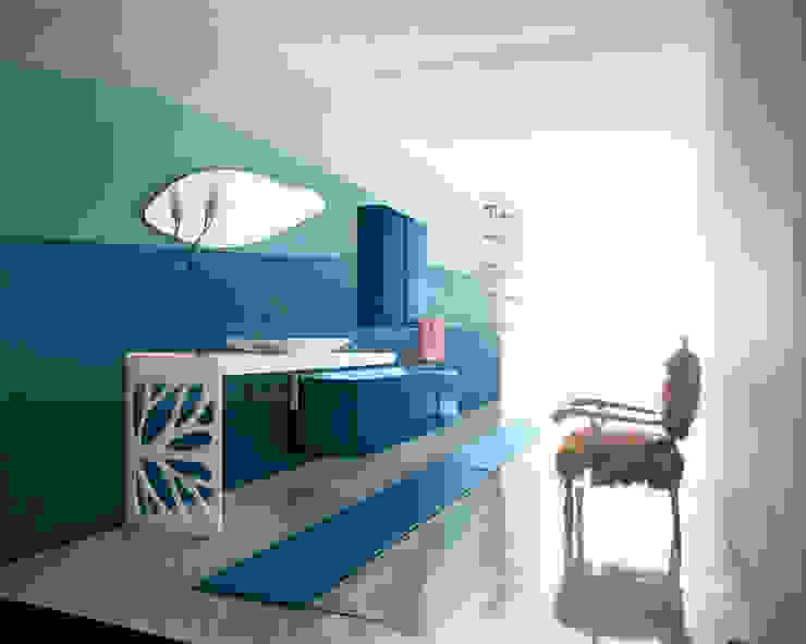 Big Blue Pixers Moderne Badezimmer wall mural,wallpaper,abstract,geometrical