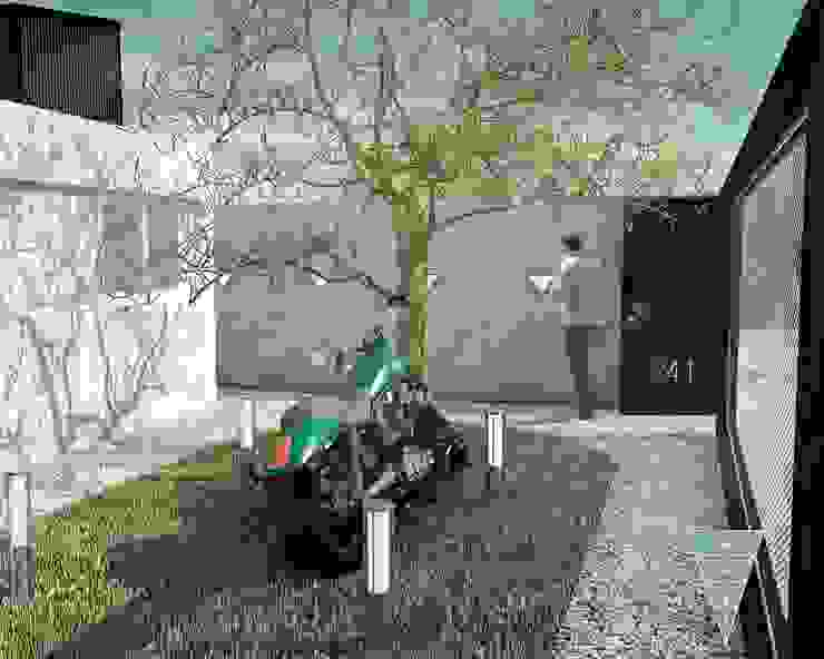 Modern style gardens by JUNE arquitectos Modern Concrete