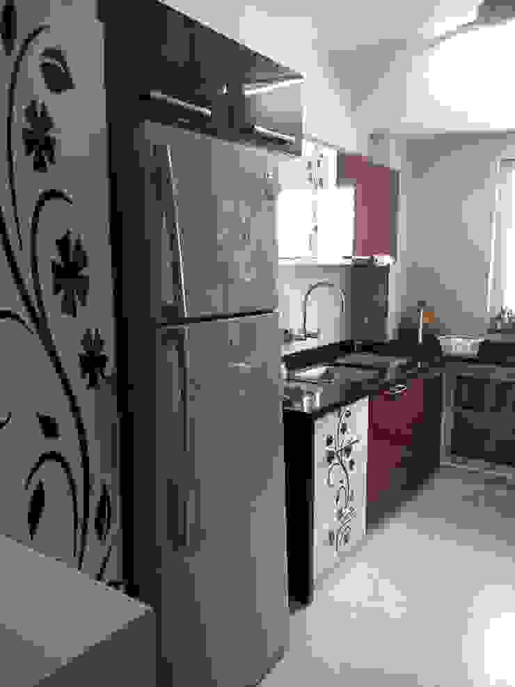 4BHK Rangoli Garden, Shape Interiors Shape Interiors Moderne Küchen Sperrholz Lila/Violett
