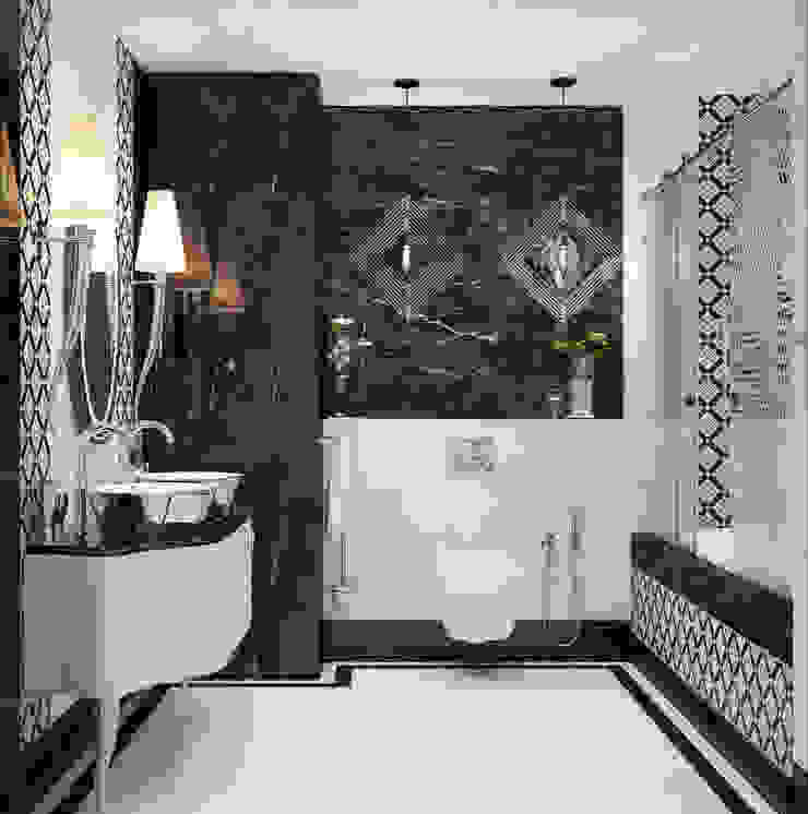 Ванная комната "Black & white" vol. 2, Студия дизайна Дарьи Одарюк Студия дизайна Дарьи Одарюк Baños de estilo moderno Multicolor