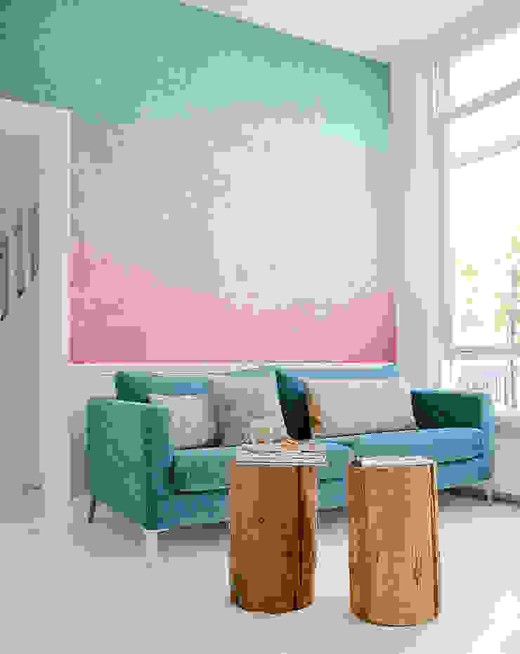 Pink&blue Ombre Pixers Minimalistische Wohnzimmer Pink pink,blue,wall mural,ombre,pastel,watercolor,wallpaper