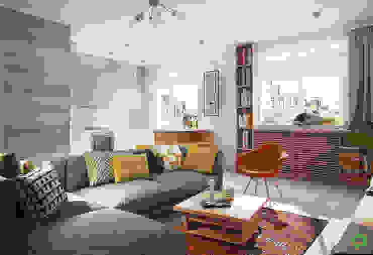 Zelena apartment, Polygon arch&des Polygon arch&des Гостиная в стиле минимализм