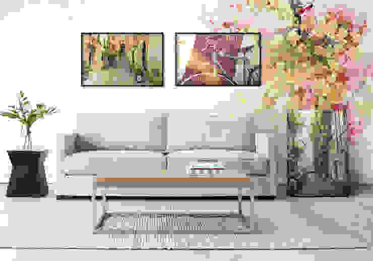 Romantic Alley Pixers Living room Multicolored wall mural,wallpaper,flowers,bike,street,romantic,romantic