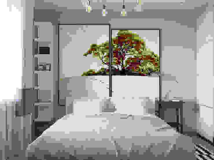 Спальня Бюро9 - Екатерина Ялалтынова Спальня в стиле минимализм Серый